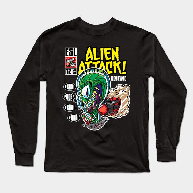 Alien Attack from Uranus Long Sleeve T-Shirt by eShirtLabs